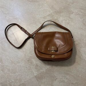 Nine West Elegant Brown Leather Shoulder Bag